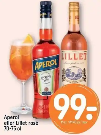 REMA 1000 Aperol el. lillet rosé tilbud