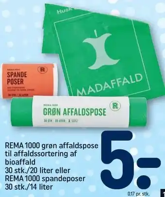 REMA 1000 Rema 1000 grøn affaldspose t. affaldssortering af bioaffald tilbud