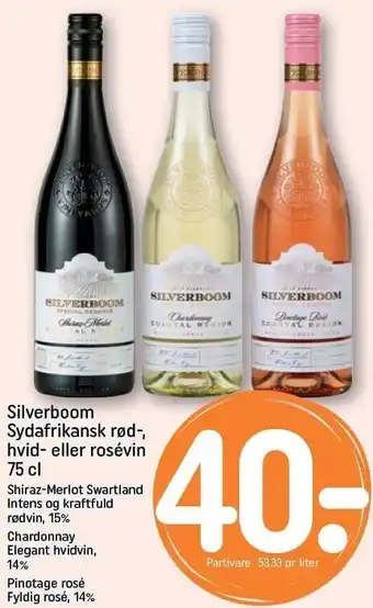 REMA 1000 Silverboom sydafrikansk rød-, hvid- el. rosévin tilbud