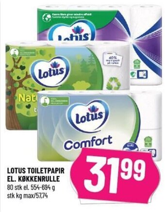 Løvbjerg LOTUS TOILETPAPIR EL. KØKKENRULLE tilbud