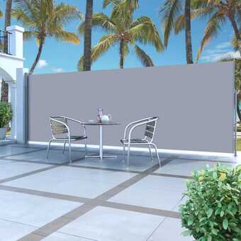 Sammenrullelig sidemarkise 160 x 500 cm cremefarvet