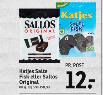 SPAR Katjes Salte Fisk eller Sallos Original tilbud