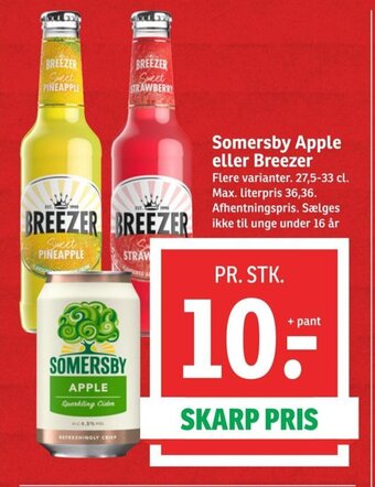 SPAR Somersby Apple eller Breezer tilbud