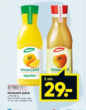 Bilka Innocent Juice 750-900ml tilbud