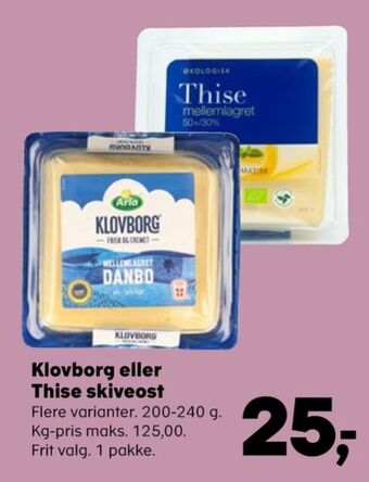 Kvickly Klovborg skiveost danbo mellemlagret tilbud