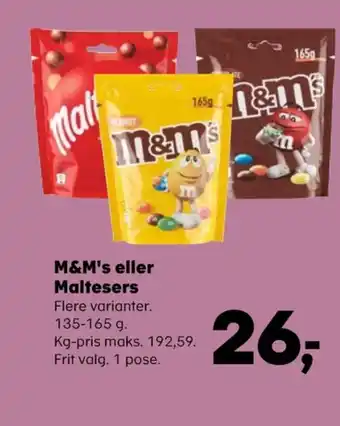 Kvickly Maltesers chokoladepastiller tilbud