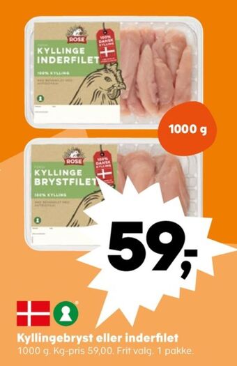 Kvickly Rose kyllingebrystfilet tilbud