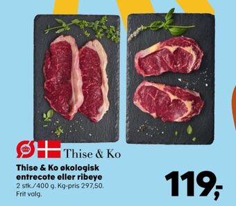 SuperBrugsen Thise & ko okseentrecotes tilbud