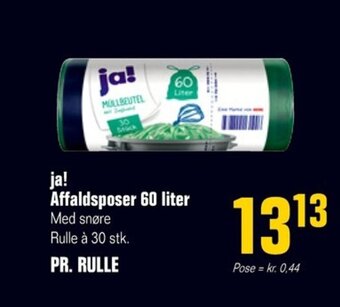 Poetzsch Padborg ja! Affaldsposer 60 liter Med snøre tilbud