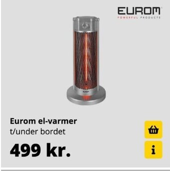 Eurom el-varmer t/under bordet