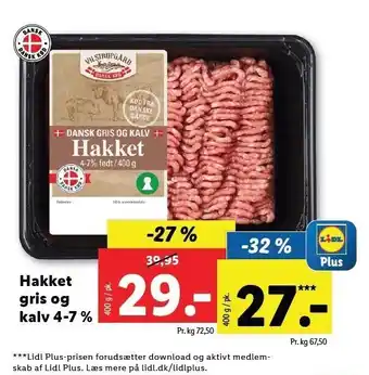 Lidl Hakket gris og kalv 4-7 % tilbud