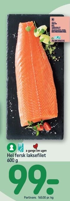 REMA 1000 Hel fersk laksefilet tilbud
