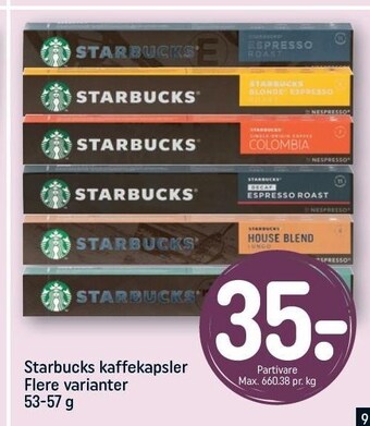 REMA 1000 Starbucks kaffekapsler tilbud