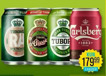 Priss Carlsberg 1883 tuborg rå tuborg classic grønd tuborg tilbud