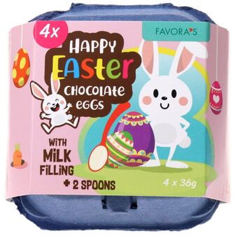 Favora | happy easter spoon eggs milk | slik & snacks > chokolade