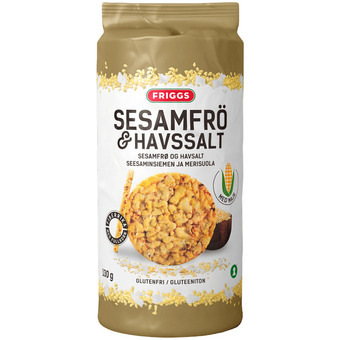 Friggs | 3 x majskager sesam & havsalt glutenfrie | slik & snacks > chips & snacks,brød, kiks & kager > brød & knækbrød