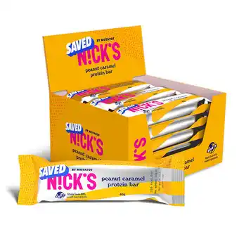 Saved by motatos | 15-pak nick's saved protein bar peanut caramel 40g | træning & vægt > proteinprodukter,specialvarer