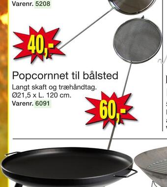 Popcornnet til bålsted