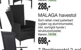 Harald Nyborg Malaga havestol tilbud