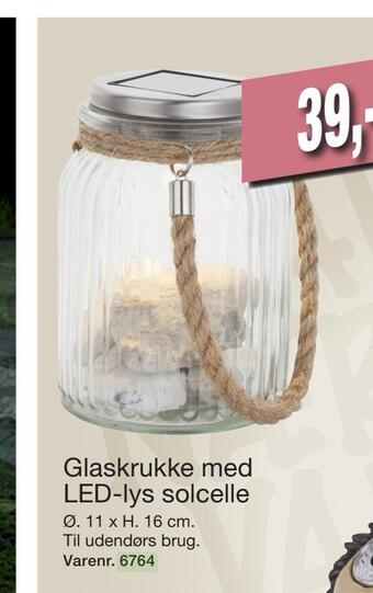 Harald Nyborg Glaskrukke med led-lys solcelle tilbud
