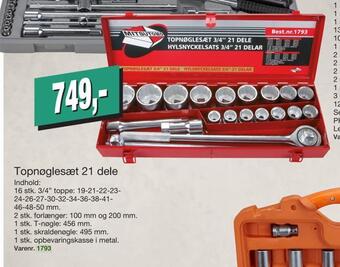Harald Nyborg Topnøglesæt 21 dele tilbud