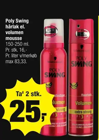 Calle Poly Swing hårlak el. volumen mousse tilbud