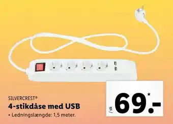 Let-Køb 4-stikdåse med USB tilbud