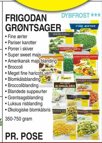 ABC Lavpris Frigodan grøntsager tilbud