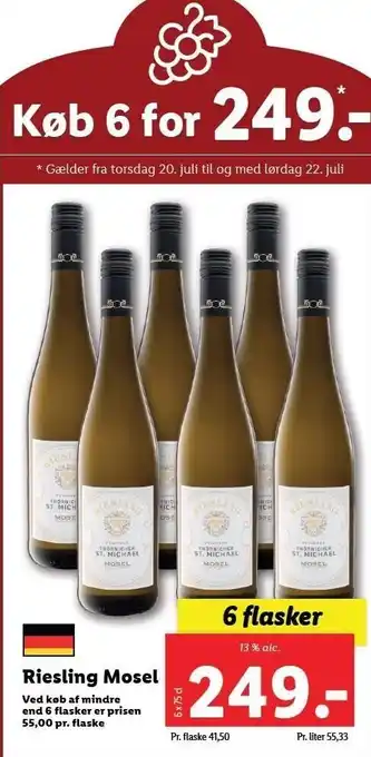 Lidl Riesling mosel - 6 flasker tilbud