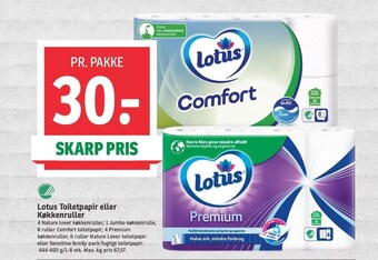 SPAR Lotus toiletpapir eller køkkenruller tilbud
