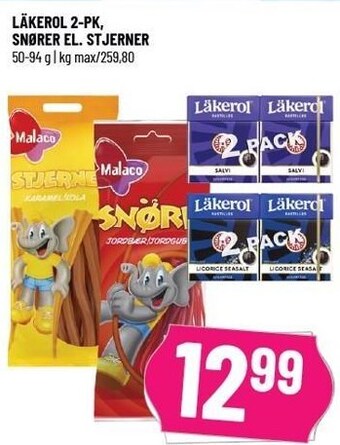 Løvbjerg Lakerol 2-pk snører el. stjerner tilbud