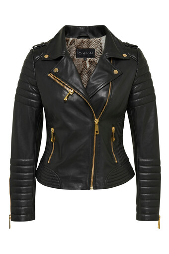 Créton diva biker jakke (sort, s)
