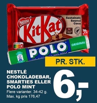 Let-Køb Nestlé chokoladebar, smarties eller polo mint tilbud