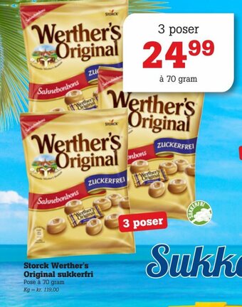 Poetzsch Padborg Storck Werther's Original sukkerfri tilbud