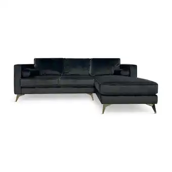 Sit´n Sleep Sasel sofa m/chaiselong, sort velour tilbud