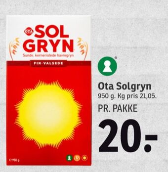 SPAR Ota sol gryn havregryn tilbud
