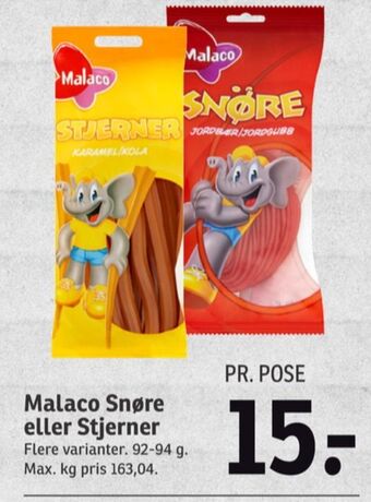 SPAR Malaco slikstjerner karamel tilbud