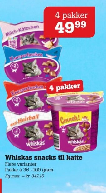 Whiskas snacks til katte