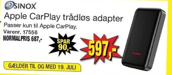 Harald Nyborg SINOX Apple CarPlay trådløs adapter tilbud