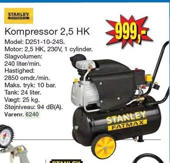 Harald Nyborg Stanley fatmax kompressor 2,5 hk tilbud