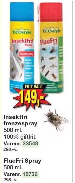 Harald Nyborg Insektfri freezespray el. fluefri spray tilbud