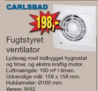 Harald Nyborg Carlsbad fugtstyret ventilator tilbud