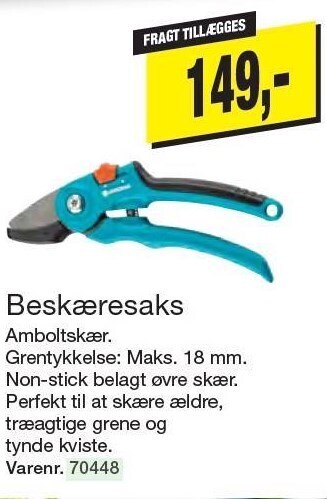 Harald Nyborg Beskæresaks - amboltskær tilbud