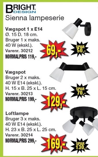 Harald Nyborg BRIGHT DESIGN Sienna lampeserie tilbud