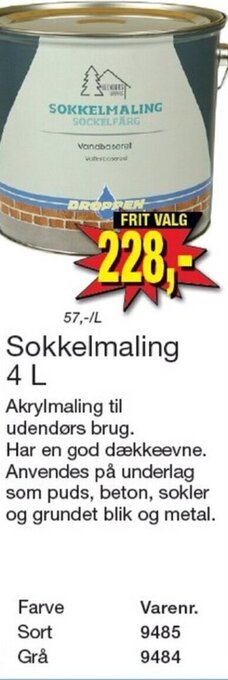 Harald Nyborg Sokkelmaling 4 L tilbud