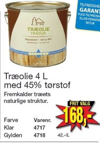 Harald Nyborg Træolie 4 L med 45% tørstof tilbud