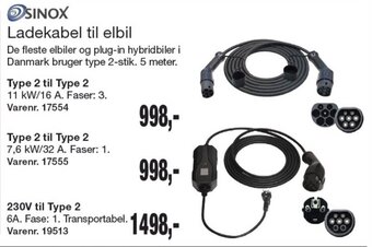 Harald Nyborg SINOX Ladekabel til elbil tilbud