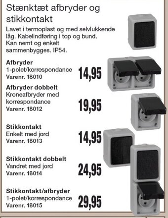 Harald Nyborg Stænktæt afbryder og stikkontakt tilbud