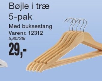 Harald Nyborg Bøjle i træ 5-pak tilbud