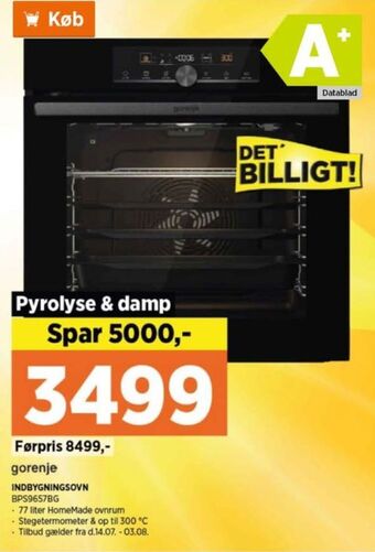 Power Gorenje indbygningsovn tilbud